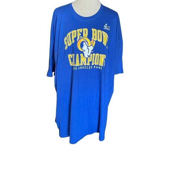 NFL Team Apparel Los Angeles Rams Super Bowl Champions T-Shirt 5XL NWT 100% Cott - Picture 2 of 10